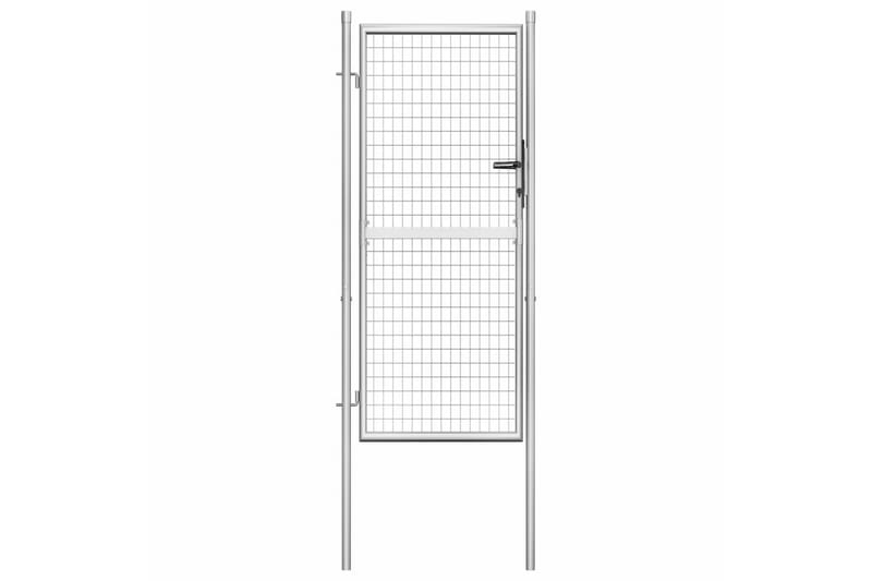 Hageport galvanisert stål 105x225 cm sølv - Hus & oppussing - Innsynsbeskyttelse & innhegning - Port