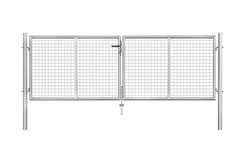 Hageport galvanisert stål 306x125 cm sølv - Silver - Hus & oppussing - Innsynsbeskyttelse & innhegning - Port