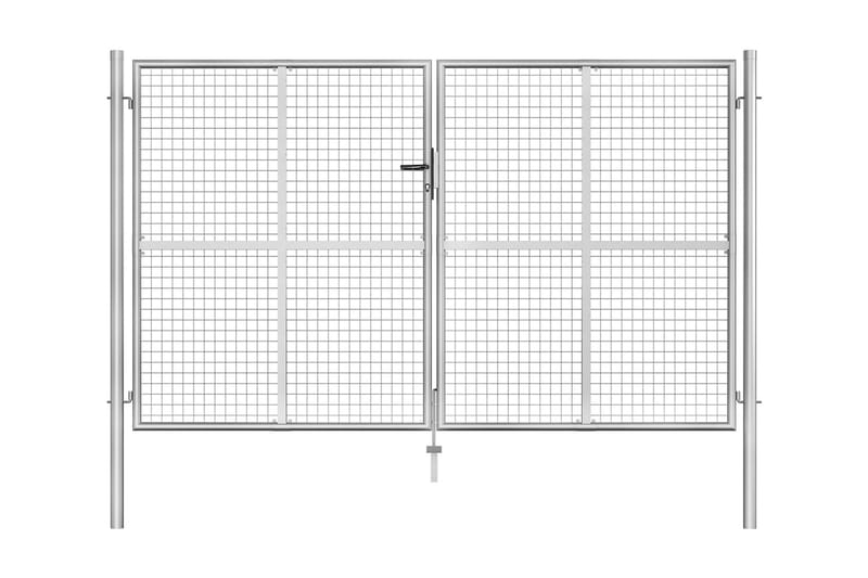 Hageport galvanisert stål 306x200 cm sølv - Silver - Hus & oppussing - Innsynsbeskyttelse & innhegning - Port