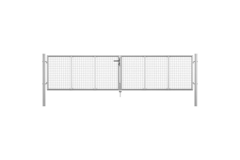Hageport galvanisert stål 415x125 cm sølv - Silver - Hus & oppussing - Innsynsbeskyttelse & innhegning - Port
