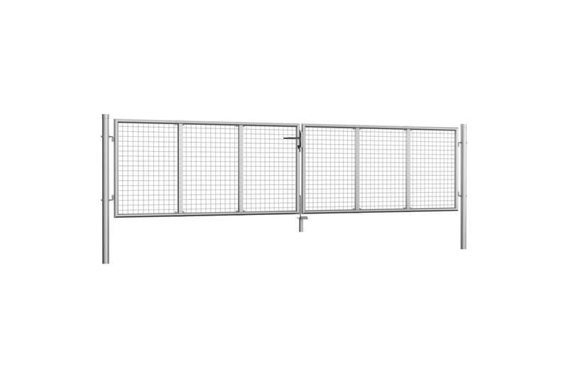 Hageport galvanisert stål 415x125 cm sølv - Silver - Hus & oppussing - Innsynsbeskyttelse & innhegning - Port