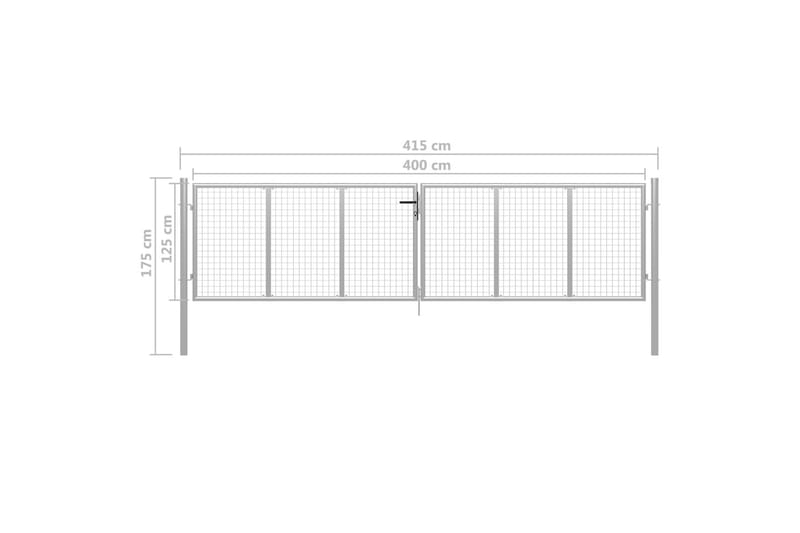 Hageport galvanisert stål 415x175 cm sølv - Silver - Hus & oppussing - Innsynsbeskyttelse & innhegning - Port