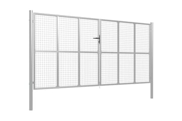 Hageport galvanisert stål 415x225 cm sølv - Silver - Hus & oppussing - Innsynsbeskyttelse & innhegning - Port