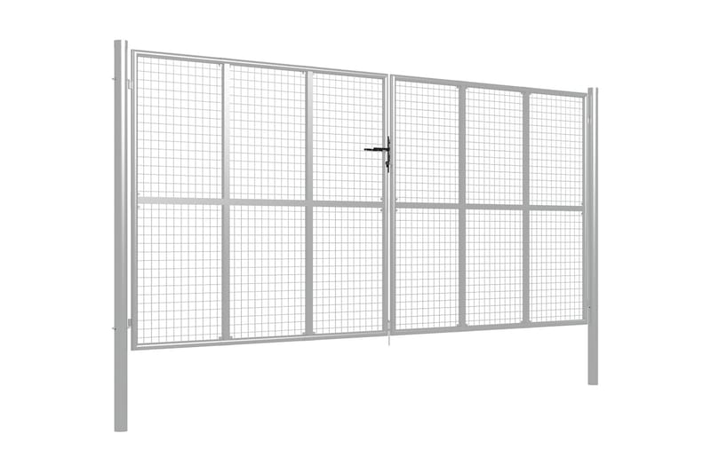Hageport galvanisert stål 415x225 cm sølv - Silver - Hus & oppussing - Innsynsbeskyttelse & innhegning - Port