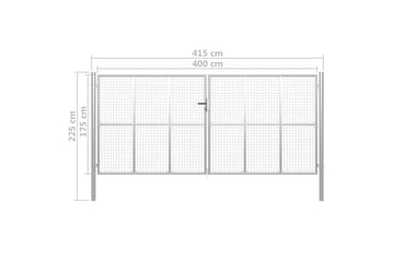 Hageport galvanisert stål 415x225 cm sølv - Silver - Hus & oppussing - Innsynsbeskyttelse & innhegning - Port