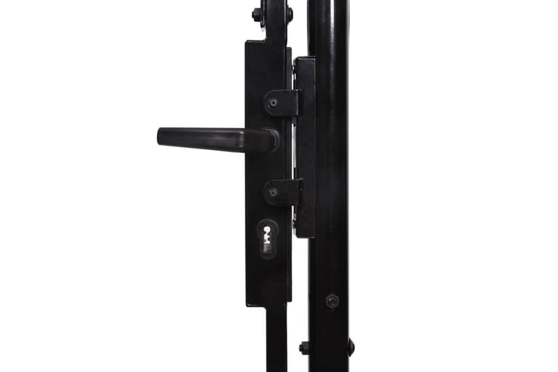 Hageport med en dør og buet topp stål 1x1,2 m svart - Smijernsport & jernport - Grind utendørs