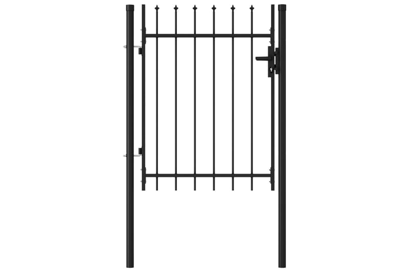 Hageport med en dør og spisser stål 1x1,2 m svart - Hus & oppussing - Innsynsbeskyttelse & innhegning - Port