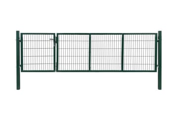 Hageport med stolper 350x100 cm stål grønn - Hus & oppussing - Innsynsbeskyttelse & innhegning - Port