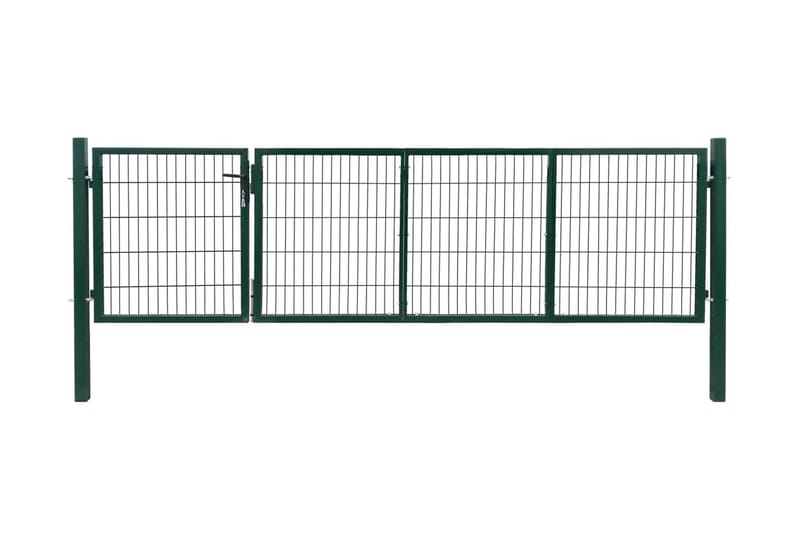 Hageport med stolper 350x100 cm stål grønn - Hus & oppussing - Innsynsbeskyttelse & innhegning - Port