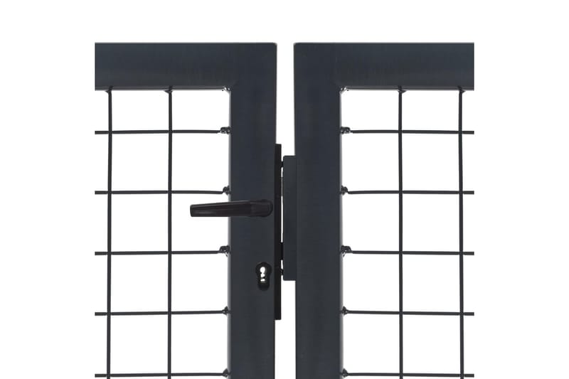 Hageport med stolper stål 350x140 cm antrasitt - Hus & oppussing - Innsynsbeskyttelse & innhegning - Port