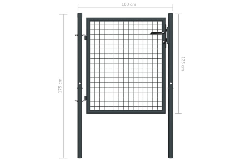 Hageport netting galvanisert stål 100x175 cm grå - Hus & oppussing - Innsynsbeskyttelse & innhegning - Port
