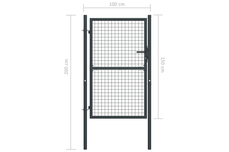Hageport netting galvanisert stål 100x200 cm grå - Hus & oppussing - Innsynsbeskyttelse & innhegning - Port