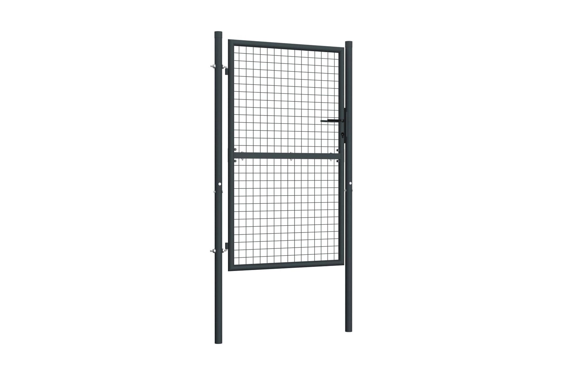 Hageport netting galvanisert stål 100x225 cm grå - Hus & oppussing - Innsynsbeskyttelse & innhegning - Port