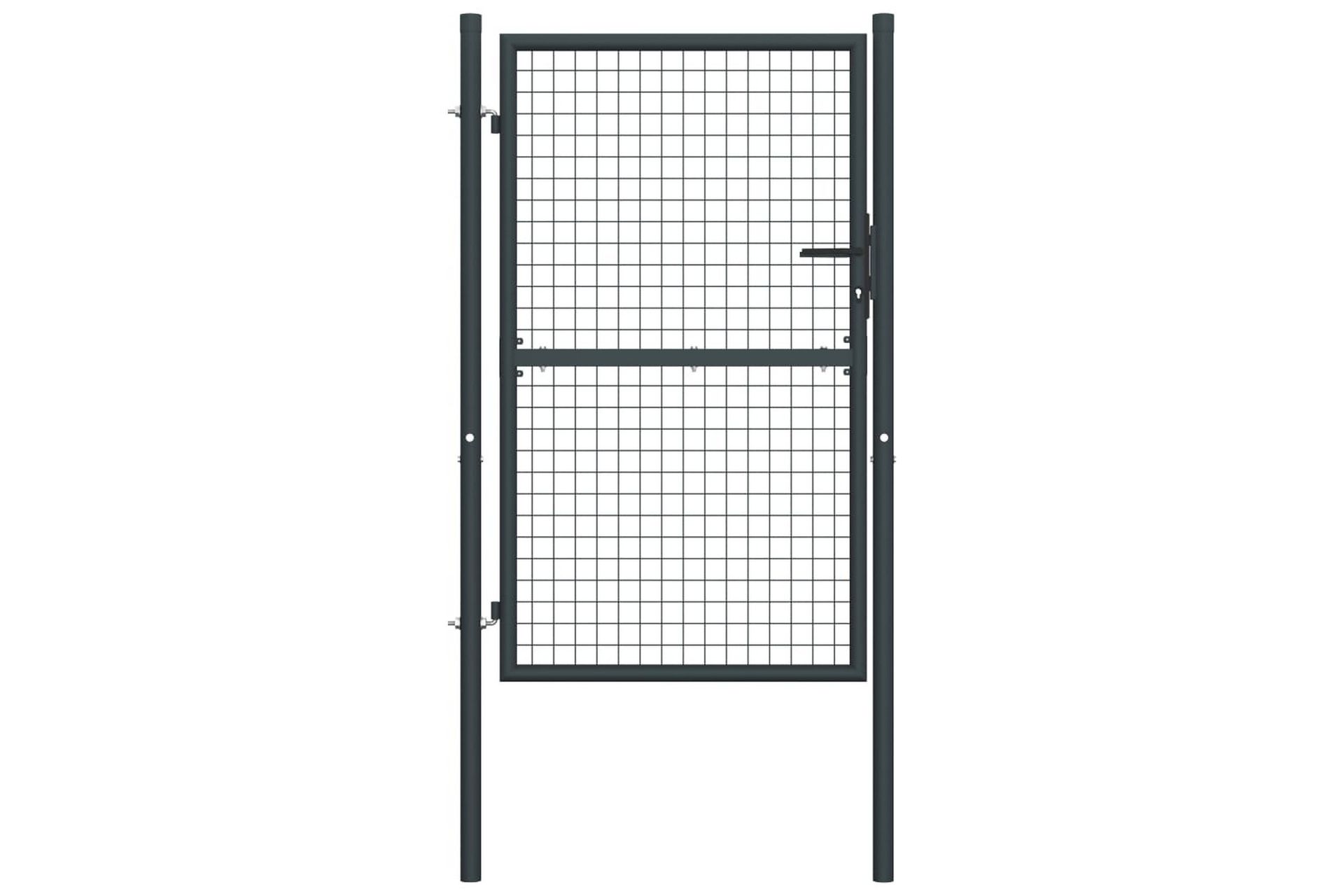 Hageport netting galvanisert stål 100x225 cm grå - Hus & oppussing - Innsynsbeskyttelse & innhegning - Port