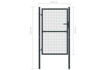 Hageport netting galvanisert stål 100x225 cm grå - Hus & oppussing - Innsynsbeskyttelse & innhegning - Port