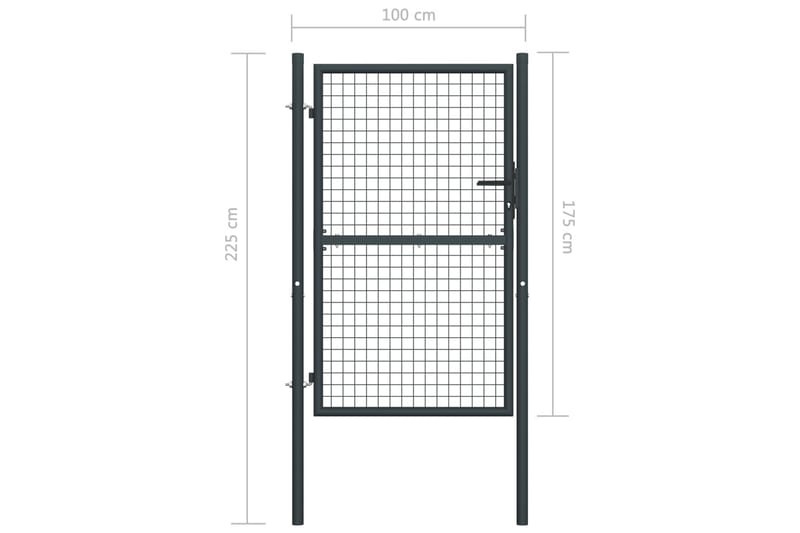 Hageport netting galvanisert stål 100x225 cm grå - Hus & oppussing - Innsynsbeskyttelse & innhegning - Port