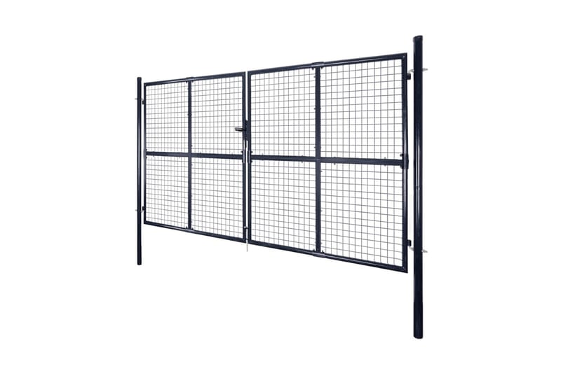 Hageport netting galvanisert stål 289x200 cm grå - Grind utendørs - Smijernsport & jernport