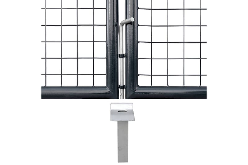 Hageport netting galvanisert stål 289x200 cm grå - Smijernsport & jernport - Grind utendørs