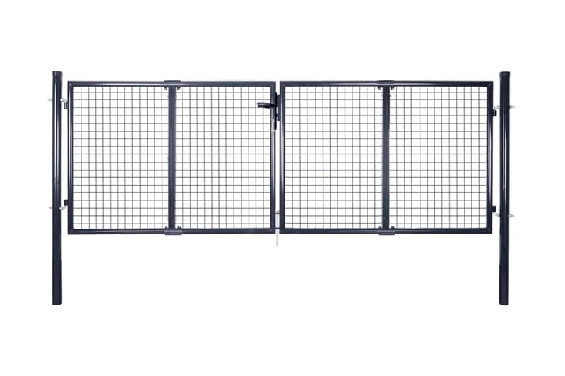 Hageport netting galvanisert stål 289x75 cm grå - Hus & oppussing - Innsynsbeskyttelse & innhegning - Port