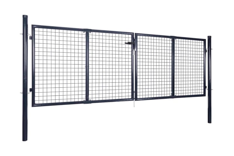 Hageport netting galvanisert stål 289x75 cm grå - Hus & oppussing - Innsynsbeskyttelse & innhegning - Port