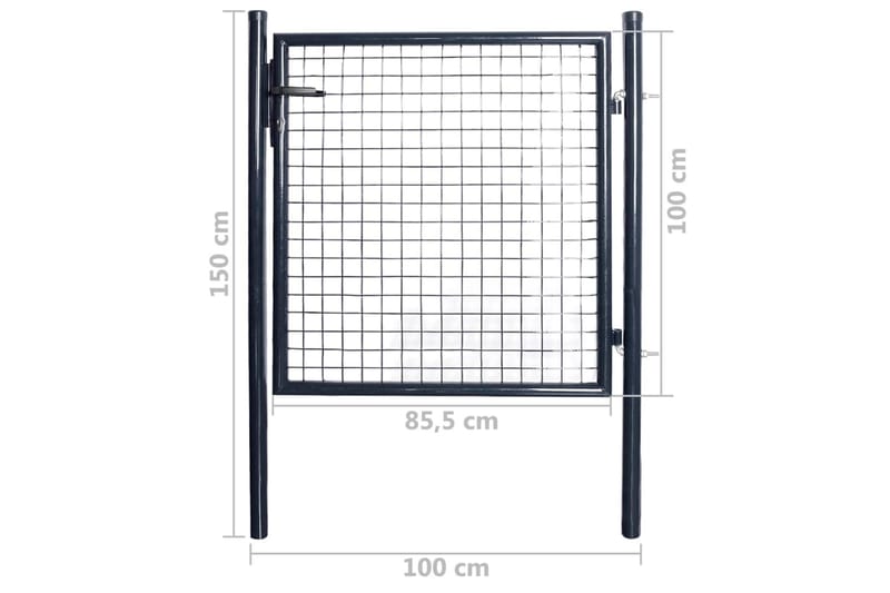Hageport netting galvanisert stål 85,5x100 cm grå - Hus & oppussing - Innsynsbeskyttelse & innhegning - Port