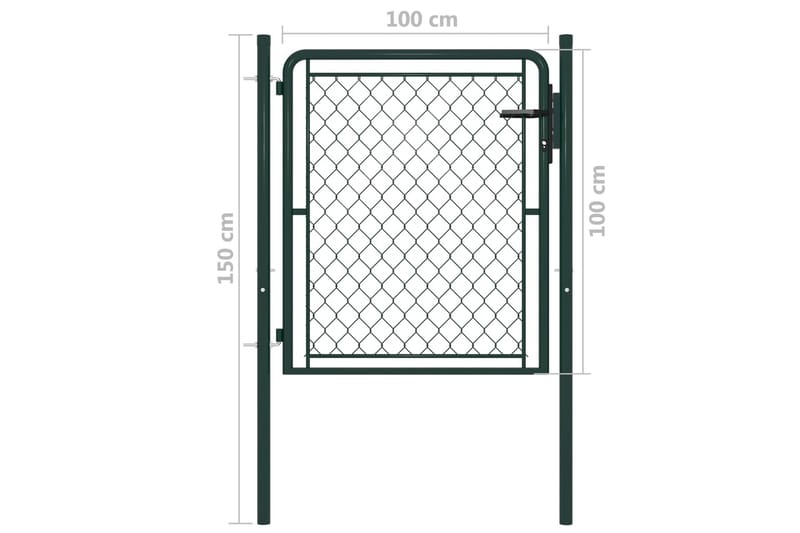 Hageport stål 100x100 cm grønn - Smijernsport & jernport - Grind utendørs
