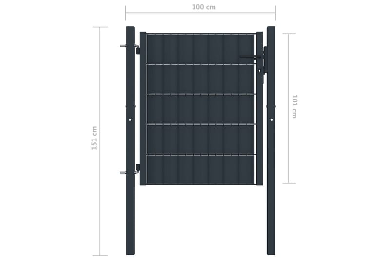 Hageport stål 100x101 cm antrasitt - Smijernsport & jernport - Grind utendørs