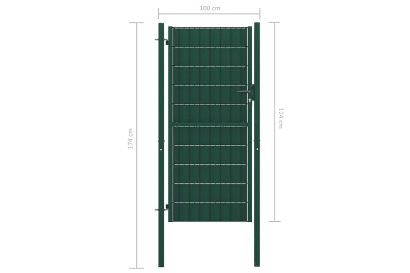 Hageport stål 100x124 cm grønn - Grind utendørs - Smijernsport & jernport