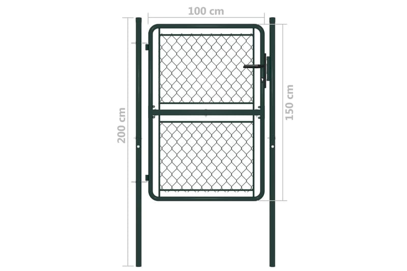 Hageport stål 100x150 cm grønn - Smijernsport & jernport - Grind utendørs