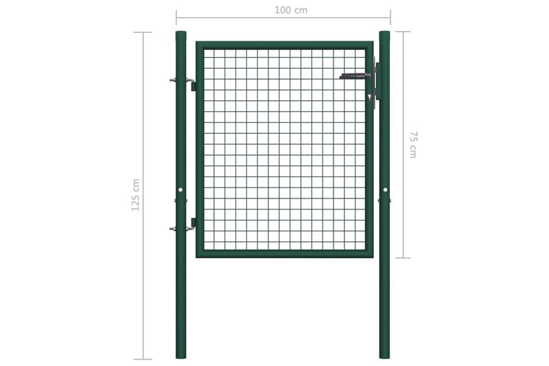 Hageport stål 100x75 cm grønn - Smijernsport & jernport - Grind utendørs