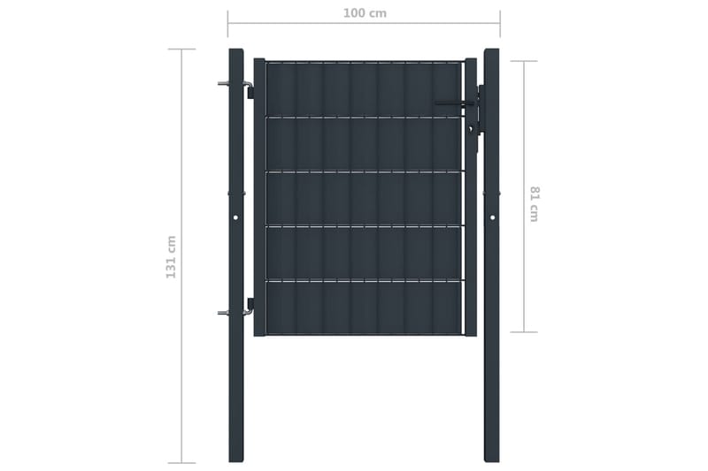 Hageport stål 100x81 cm antrasitt - Hus & oppussing - Innsynsbeskyttelse & innhegning - Port
