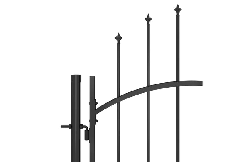 Hageport stål 1x2,2 m svart - Svart - Grind utendørs - Smijernsport & jernport