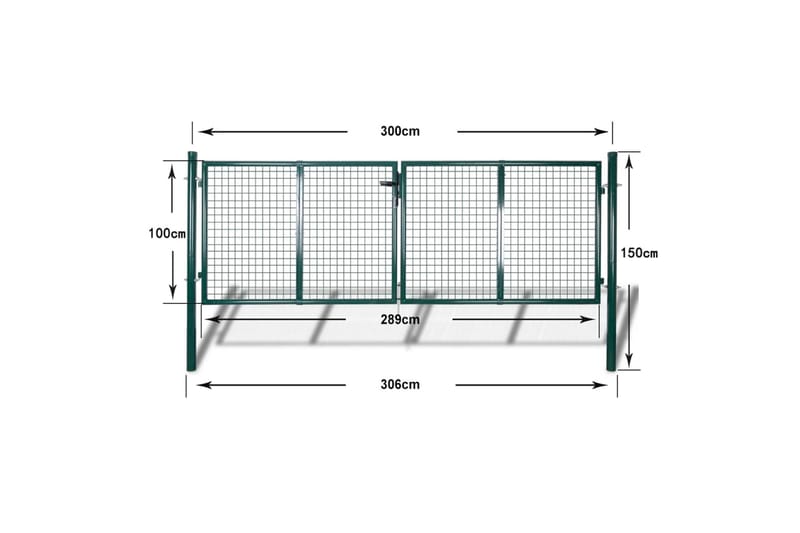 Hageport stål 306x150 cm grønn - Hus & oppussing - Innsynsbeskyttelse & innhegning - Port
