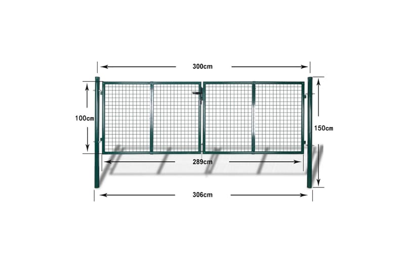 Hageport stål 306x150 cm grønn - Smijernsport & jernport - Grind utendørs