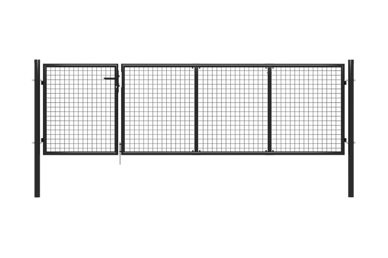 Hageport stål 350x100 cm antrasitt - Grå - Hus & oppussing - Innsynsbeskyttelse & innhegning - Port