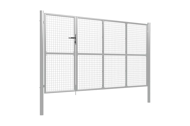 Hageport stål 350x150 cm sølv - Hus & oppussing - Innsynsbeskyttelse & innhegning - Port