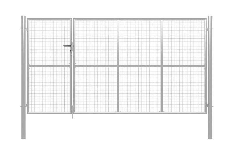 Hageport stål 350x150 cm sølv - Hus & oppussing - Innsynsbeskyttelse & innhegning - Port