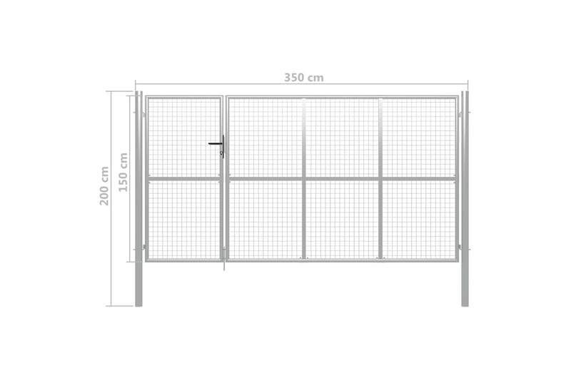 Hageport stål 350x150 cm sølv - Hus & oppussing - Innsynsbeskyttelse & innhegning - Port