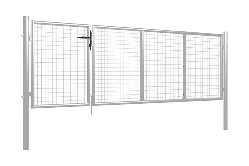 Hageport stål 350x75 cm sølv - Silver - Hus & oppussing - Innsynsbeskyttelse & innhegning - Port