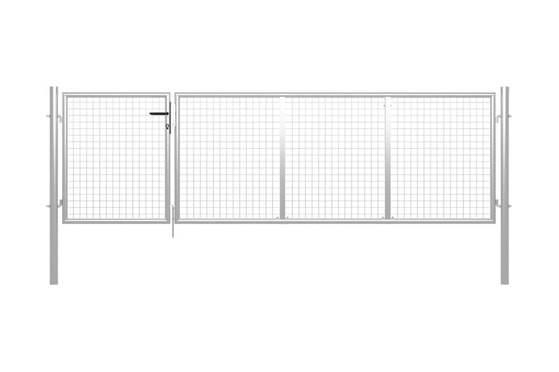 Hageport stål 350x75 cm sølv - Silver - Hus & oppussing - Innsynsbeskyttelse & innhegning - Port