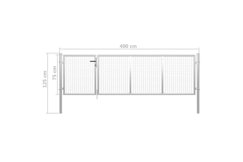 Hageport stål 350x75 cm sølv - Silver - Hus & oppussing - Innsynsbeskyttelse & innhegning - Port