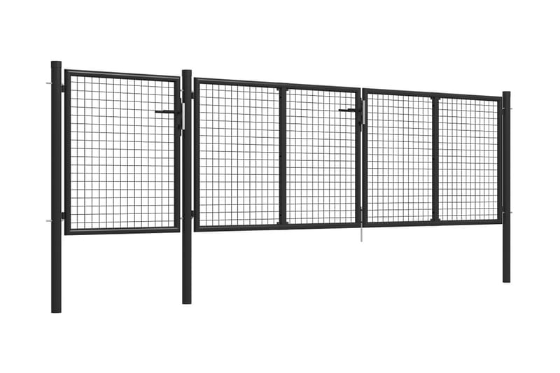 Hageport stål 400x100 cm antrasitt - Grå - Hus & oppussing - Innsynsbeskyttelse & innhegning - Port