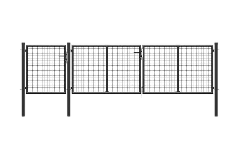 Hageport stål 400x100 cm antrasitt - Grå - Hus & oppussing - Innsynsbeskyttelse & innhegning - Port