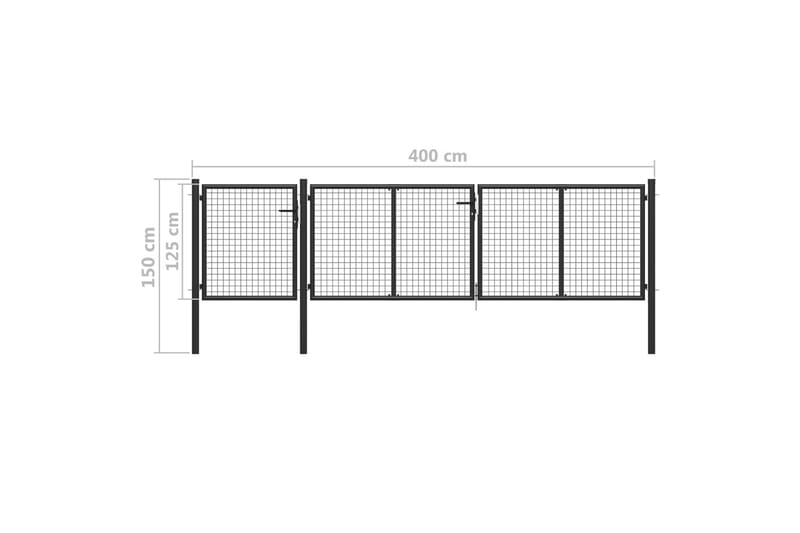 Hageport stål 400x100 cm antrasitt - Grå - Hus & oppussing - Innsynsbeskyttelse & innhegning - Port