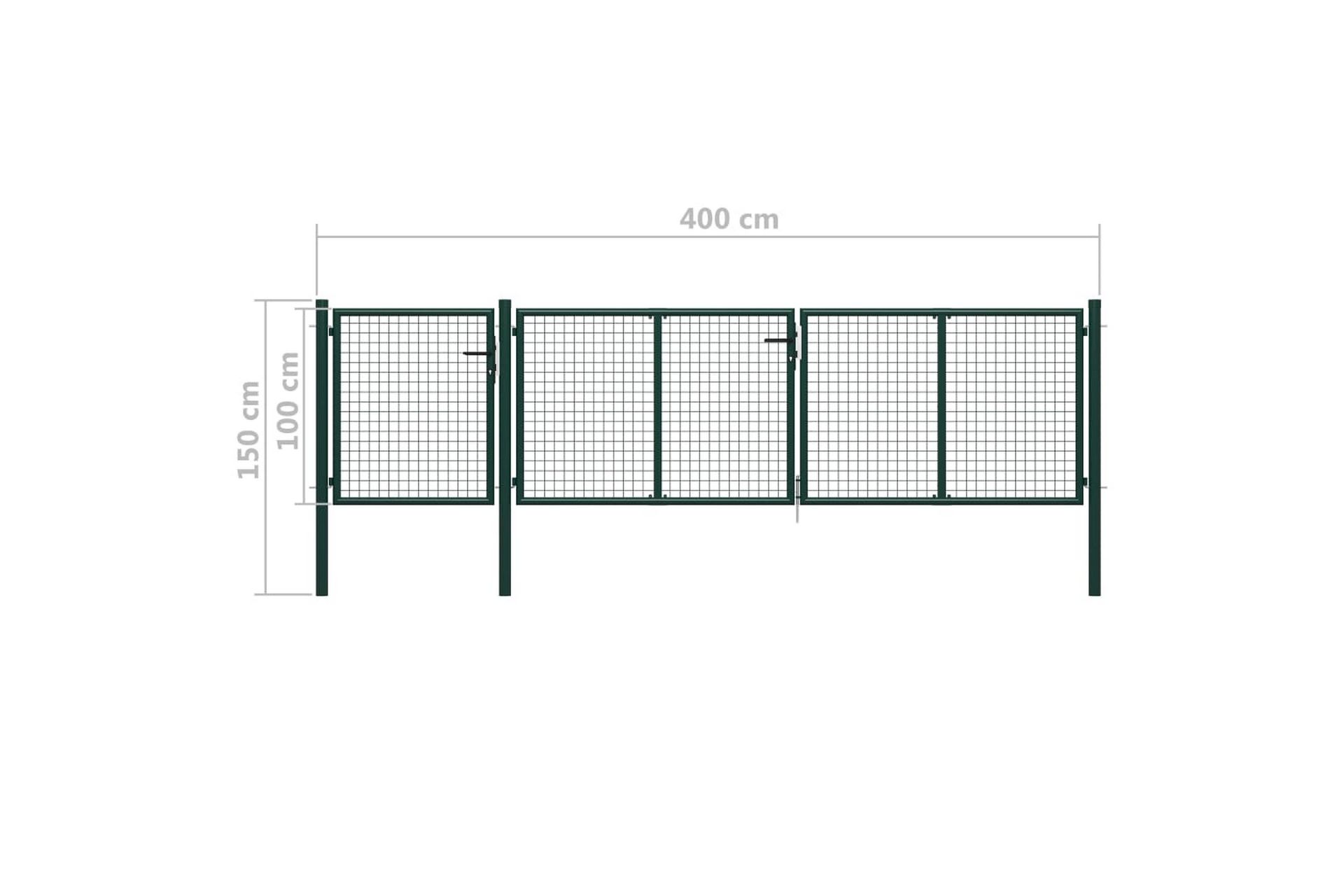 Hageport stål 400x100 cm grønn - grønn - Hus & oppussing - Innsynsbeskyttelse & innhegning - Port
