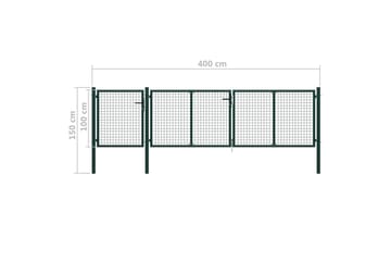 Hageport stål 400x100 cm grønn - grønn - Hus & oppussing - Innsynsbeskyttelse & innhegning - Port