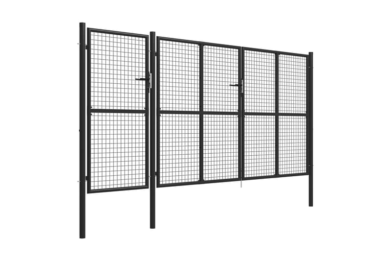 Hageport stål 400x150 cm antrasitt - Grå - Hus & oppussing - Innsynsbeskyttelse & innhegning - Port