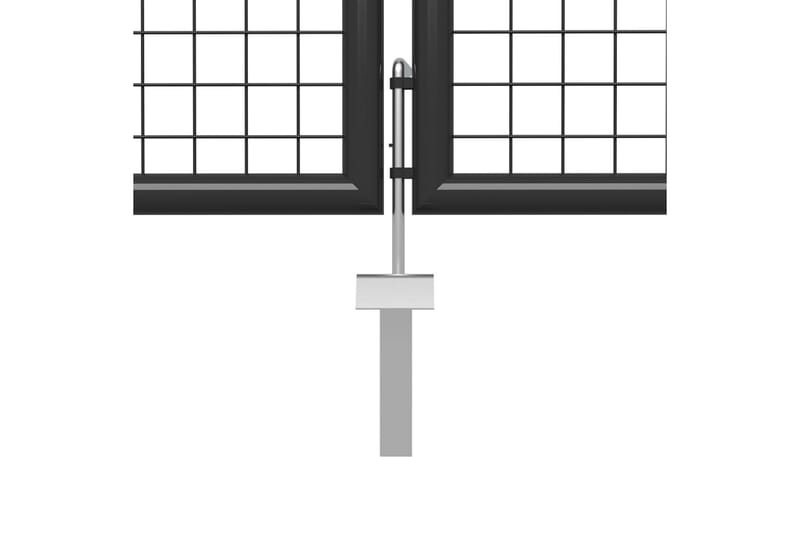 Hageport stål 400x150 cm antrasitt - Grå - Hus & oppussing - Innsynsbeskyttelse & innhegning - Port