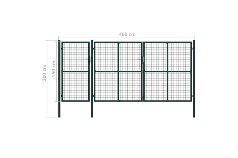 Hageport stål 400x150 cm grønn - grønn - Hus & oppussing - Innsynsbeskyttelse & innhegning - Port