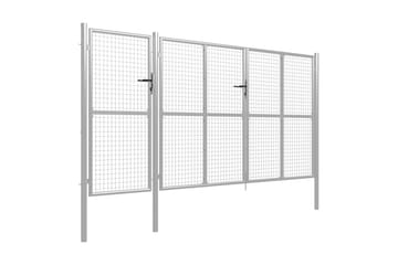 Hageport stål 400x150 cm sølv - Silver - Hus & oppussing - Innsynsbeskyttelse & innhegning - Port